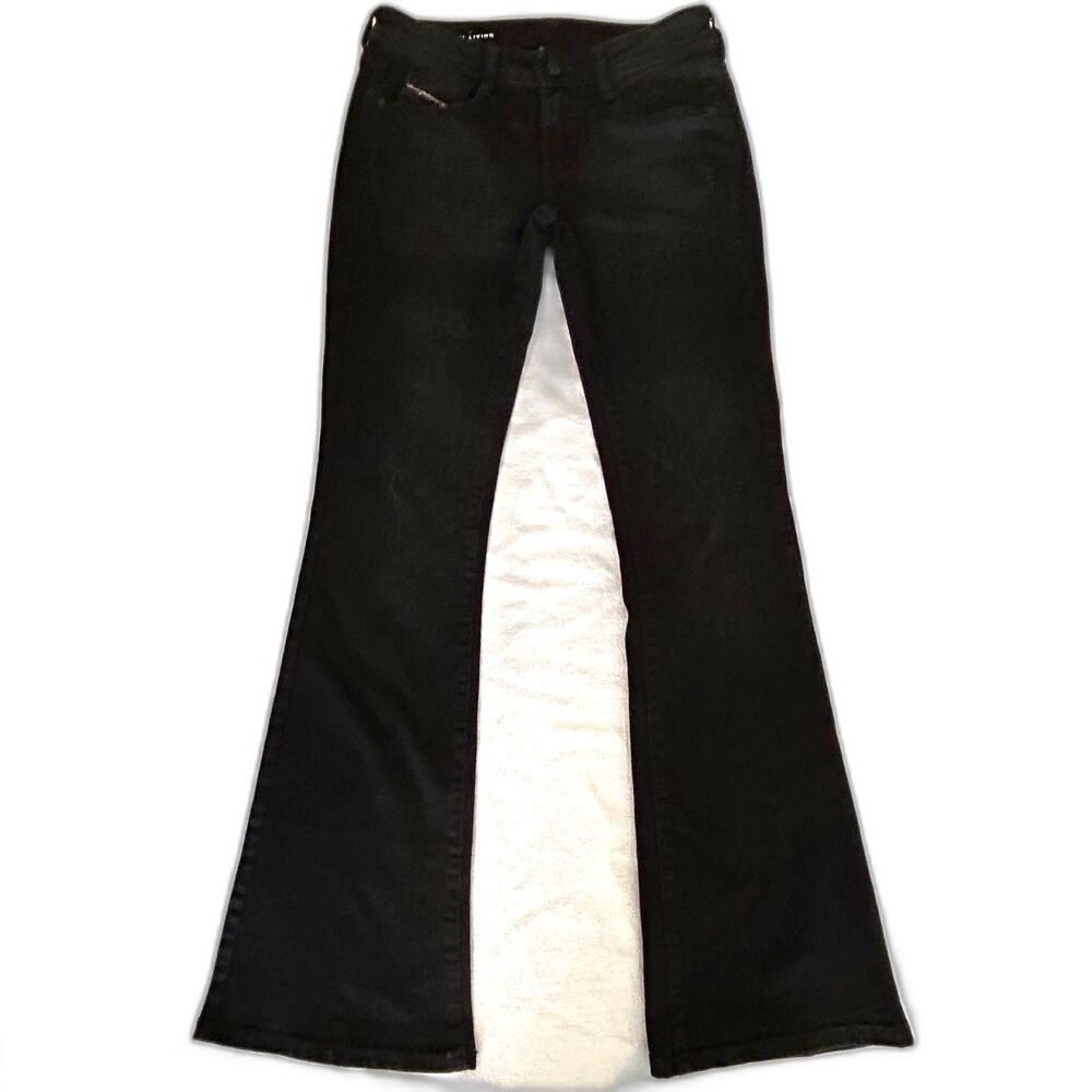 Diesel Women’s Black Low-Rise Slim Bootcut Flare Jeans W26 Stretch Denim